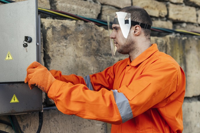 Certified commercial electrician inspecting system